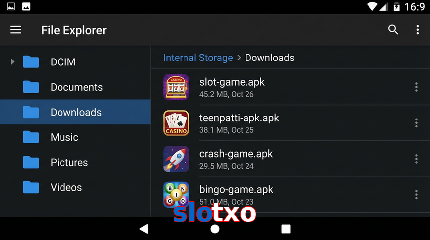 Main screen of Slotxo gameapk page for PK players